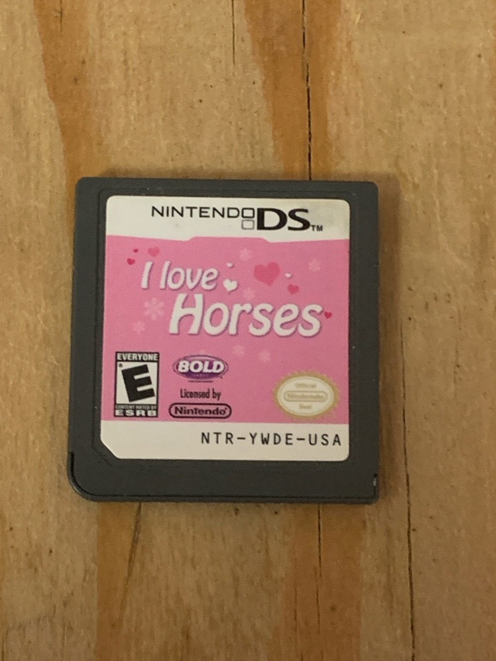 Nintendo DS Game Card - Pink Label "I Love Horses"